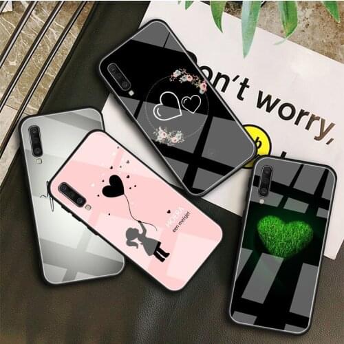 Love shape Tempered Glass Case For Samsung Galaxy A10S A10E A20S A20E A30S A40 A50S A60 A70 A80 A90 A6 A7 A8