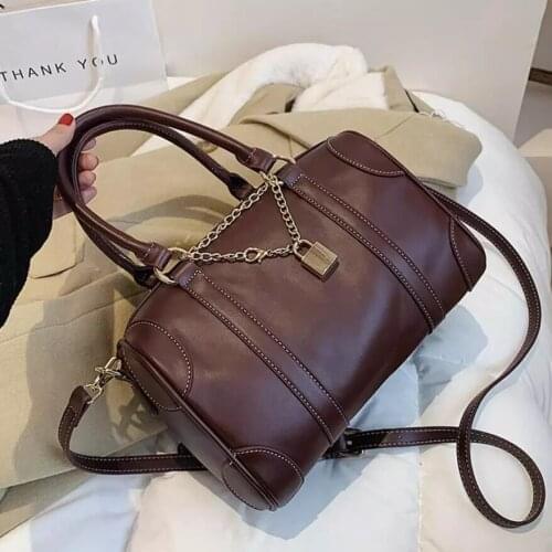 Elegant Female Tote Boston bag 2021 New High-quality PU Leather Womens Designer Handbag High capacity Shoulder Messenger Bag