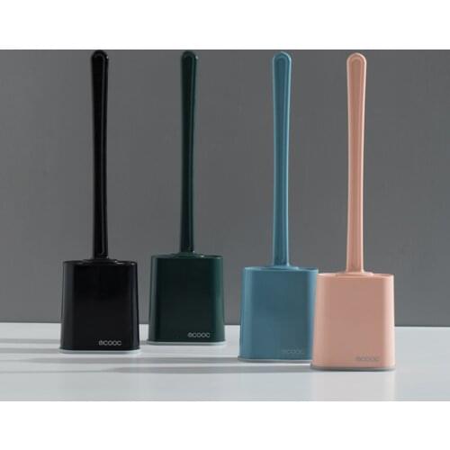 Toilet Brush Black Silicone Soft Triangle Brush Head Floor-standing WC Deep Cleaning Tools Durable Simple Bathroom Accessories