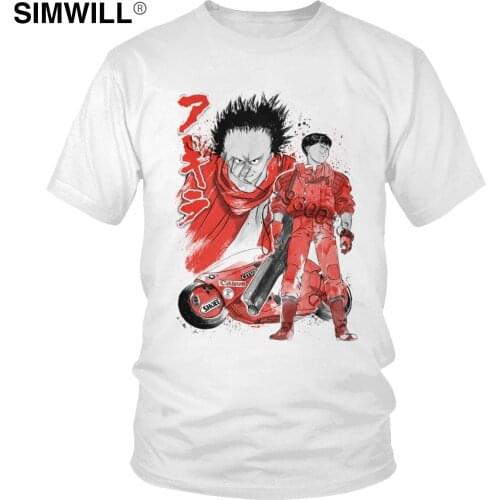 Shotaro Kaneda And Tetsuo Sumi-e T-shirt Men Cool Short Sleeve Pure Cotton Tees Top Japanese Neo Tokyo Anime T Shirt Merch Gift