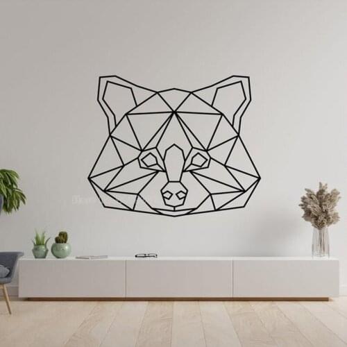 Geometric Cute Bear Face Vinyl Wall Decal Livingroom Simple Art Home Decoration Removable Wall Stickers New Design Murals LL2731