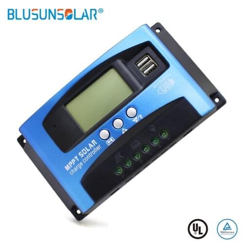 1 pcs Solar Charger Controller MPPT 100A 60A 30A 12V 24V Battey Charger LCD Dual USB Solar Panel Regular for max 50A PV input