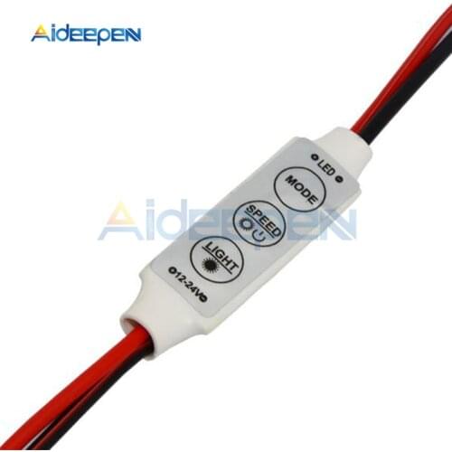 1Pcs DC 12V Mini 3 Keys Single Color LED Controller Brightness Dimmer For LED 3528 5050 5630 Strip Light