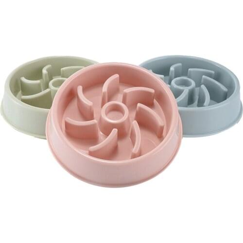 Pet Dog Bowl Slow Feeder Plastic Anti Choking Puppy Cat Eating Dish Bowl Anti-Gulping Food Plate Cat Pets Feeder Dog Bowls