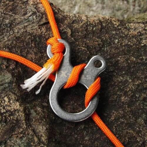 Multipurpose Wire Rope Tightener Stainless Steel 3-Hole Carabiner Fast Tied Rope Cord Fastener EDC Camping Tool