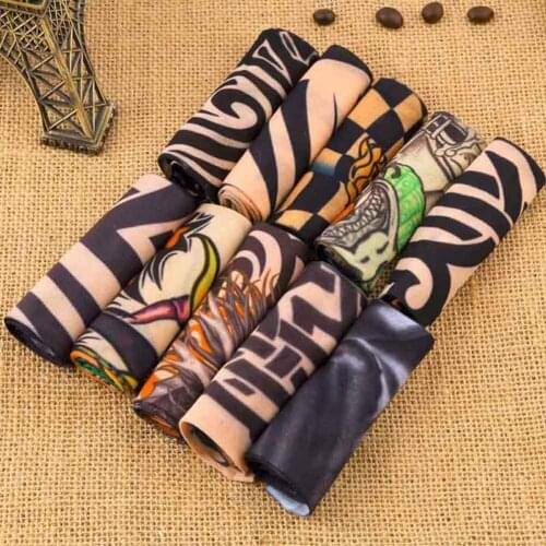 Fashion New Men Flower Arm Tattoo Sleeves Seamless Outdoor Riding Sunscreen Arm Sleeves Sun Protection Arm Warmers For Women