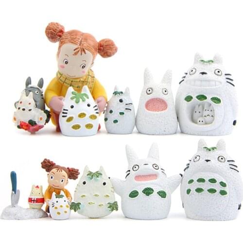 Cartoon Anime Snowman Totoros Little Girl Cute Mini Figures Dolls Resin Action Figures Collection Models for Kids Christmas Toys