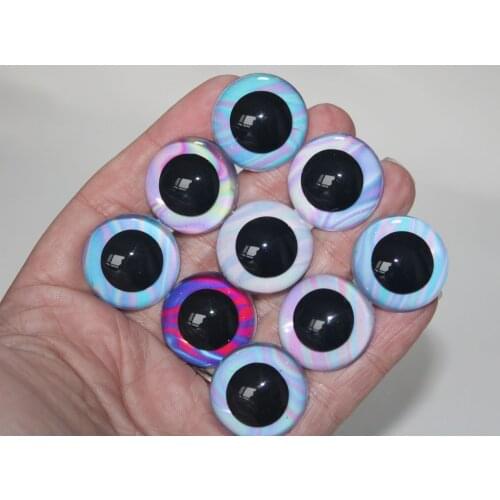 NEW Refreshing EYES 13mm-28mm glitter round clear toy safety eyes+ washer For Wool diy pupil findings---H10A