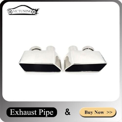 One Pair Exhaust Pipe Car Back System End Tip For B-MW 5 Series GT F07 GT520 523 530 528 535i Modified GT550 Silver Muffler Tips