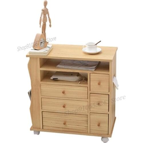 Solid Wood Sofa Side Cabinet Living Room Side A Few Modern Simple Sundries Storage Side Table Removable Storage Cabinet Side Cab