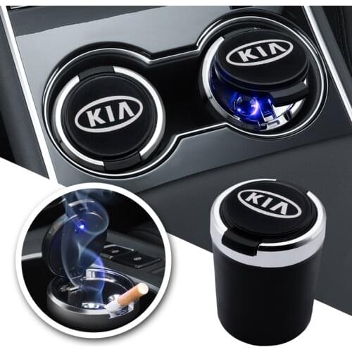 For KIA Car Logo Ashtray Smoke Holder Ceed Rio Sportage K3 K4 K5 Ceed Sorento Cerato Optima 2015 2016 2017 2018 Auto Accessories