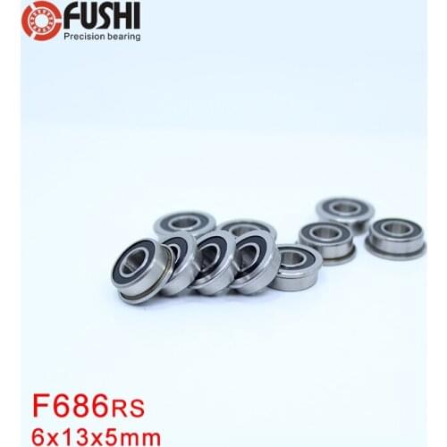 F686-2RS Bearing 6x13x5mm 10PCS ABEC-1 Miniature Flanged F686RS Ball Bearings RF-1360DD