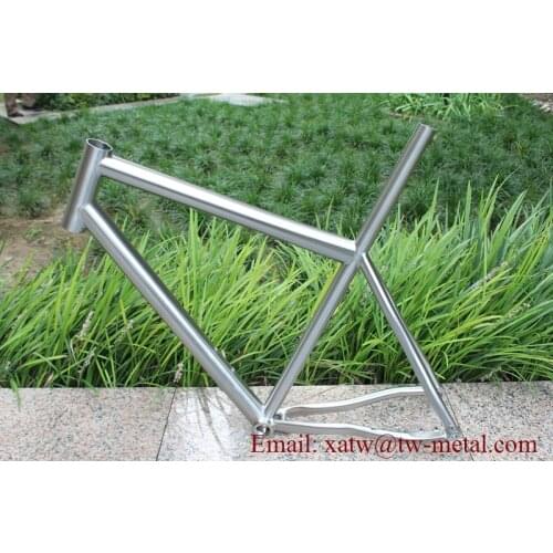 Titanium mountain bike frame with long seat tube, Ti bike frame with thru axle dropout Ti bike frame custom