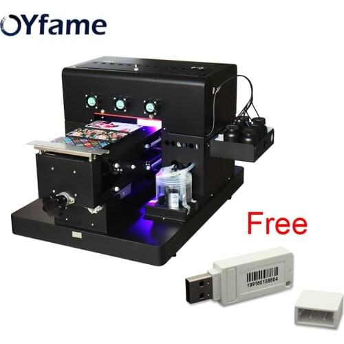 OYfame A4 UV Printer UV Phone Cover Printer for Phone Case leather TPU Golf UV Printing Machine With White ver9.0 RIP software