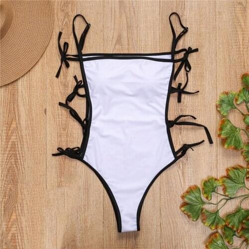 In-X Sexy Knotted Swimwear One Piece Solid Sports Swimwear Women Monokini Hollow Out Bikini Bodysuit one-piece Suits Bathers New