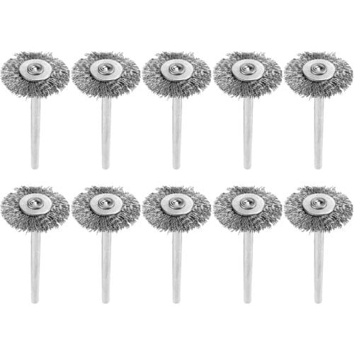 10Pcs 25mm Mini Stainless Steel Wire Brush Polishing Wheel Set for Grinder Power Accessory Tool