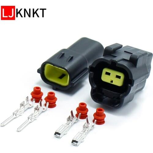 2Pin Waterproof Sealed Wire Connector Electrical Plug Socket Kits Car Auto Truck Crimp Terminal And Rubber Seals female male