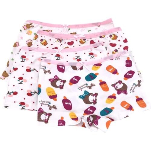 3pc/lot Girls Cartoon Boxer Briefs Cotton Underwear Underwear Children panites shorts