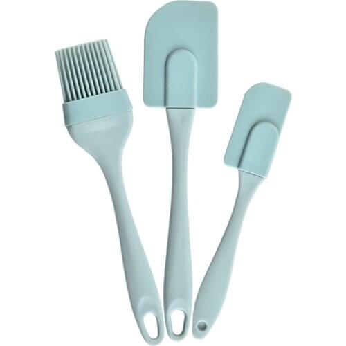 3Pcs Silicone Cream Scraper DIY Bread Cake Butter Spatula Mixer Oil Brush Kitchen Baking Tool