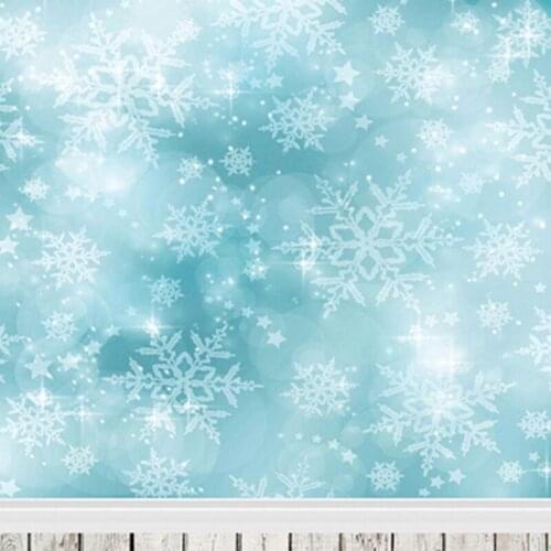 White Snowflakes Halo Light Blue Winter Photography Backdrops Baby Newborn Backgrounds Photo Studio fond photographie 5'*6.5
