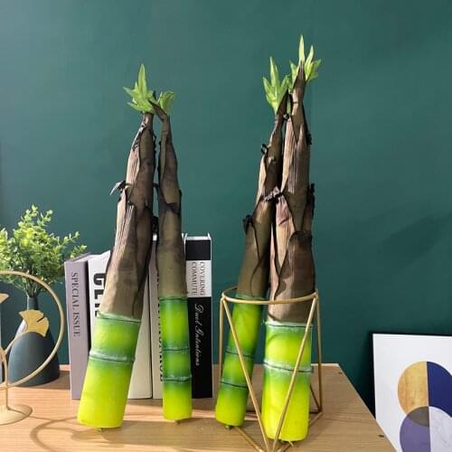 50/54cm Large Artificial Bamboo Tree Desktop Fake Plants Tall Bamboo Shoots Silk Leafs Foam Branch For Home Garden Outdoor Decor