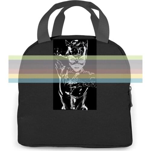 Catwo movie dark grey punk rock crew soft women men Portable insulated lunch bag adult