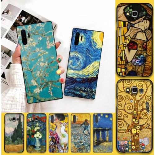 Van Gogh Starry Night Klimt Kiss Phone Case For Samsung Galaxy Note20 ultra 7 8 9 10 Plus lite M51 M21 M30S