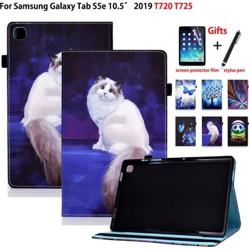 Cartoon Cat Case For Samsung galaxy tab S5e 10.5 2019 SM-T720 SM-T725 T720 T725 Cover Funda Protective Stand Coque +Gift
