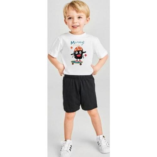 Kids shorts sleeves preppy style summer cool son outfits cotton little children mummys little tshirts-pants two pieces boys new