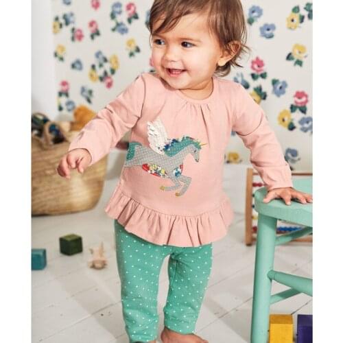 Children Sets Cartoon Unicorn Outfits Long Sleeve Girls clothing sets cotton 2 pcs outwear top + pant baby girls sets clothing