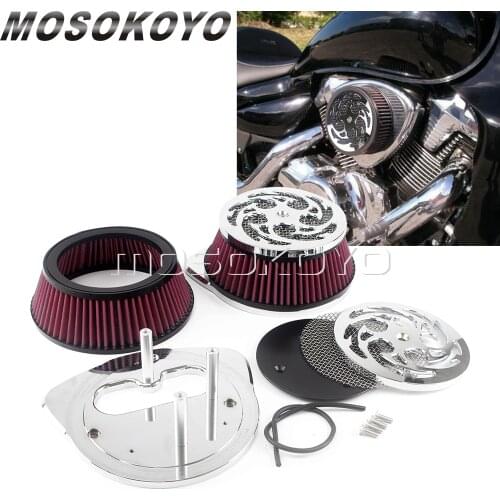 For Suzuki Boulevard M109RZ M109R2 M109R Boss Motorcycle High Flow Air Filter Intake Aluminum Mesh Cleaner Cover Kit 2006-2019