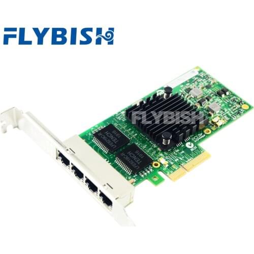 FLYBISH I340-T4 E1G44HT Gigabit Ethernet Server Adapter PCI Express X4 1G Quad Port Network Card For intel 82580EB Chip