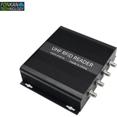 FONKAN Long range 860-960MHz Impinj R2000 Fixed uhf Reader RFID 4-channel port antenna Reader with RS232 RS485 RJ45 WG free sdk