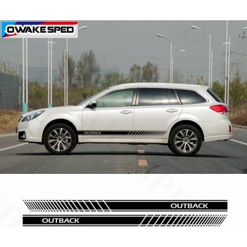 Racing Lattice Stripes Car Door Side Skirt Sticker Auto Body Vinyl Decals For Subaru Outback EyeSight Limited Smart Edition