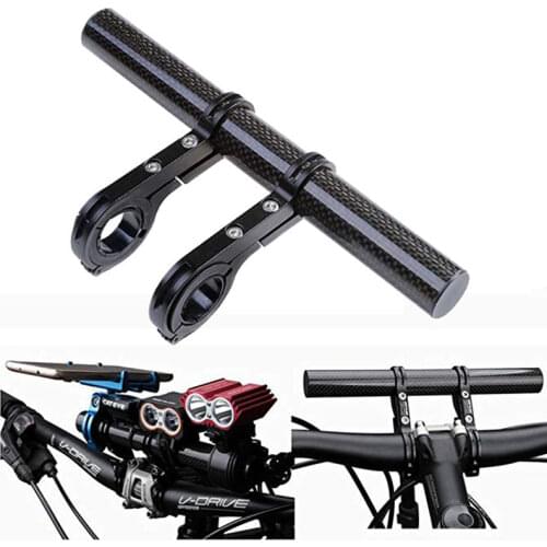 Carbon Fiber Bicycle Handlebar Extended Bracket Bike Headlight Mount Bar Computer Holder MTB Cycling Support Extender