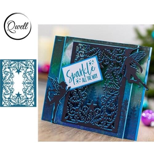 QWELL Rectangular Background Metal Cutting Dies for Scrapbooking and Card Making Paper Embossing Craft New 2019 die cuts