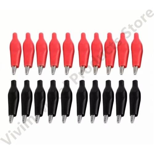 1 PCS Lnsulation Sleeve Metal Alligator Clip Small 28-24mm Large 45-35mm Electric Test Red Alligator Clip test Probe Instrument