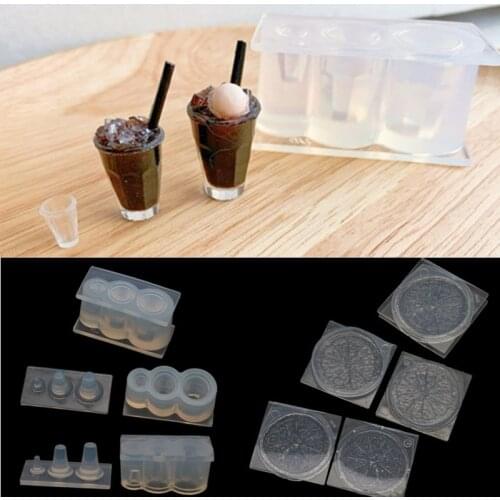 3D Mini Cup Bottle High Heels Bread Pot Pendant Resin Casting Mold Silicone Mold Kit Miniture Food Play Mold Tools