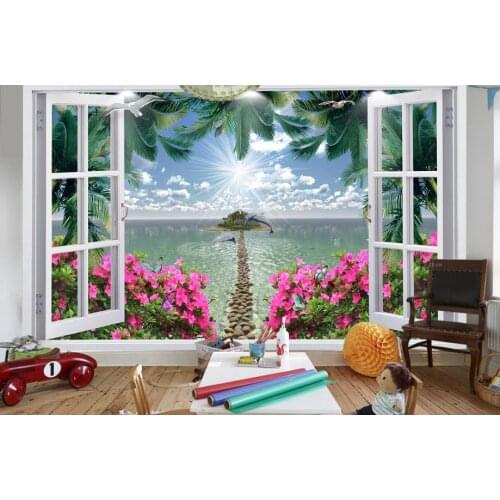 Customize wallpaper 3d mural Sun seascape photo wallpaper kids Living room bedroom Background wall wallpaper painting