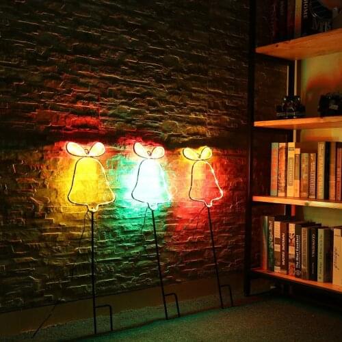 3pcs/set Small Bell Shaped Neon Sign Light Kit Night Light Wall Light Coffee Bar Mural Crafts Room Home Decor Clearance Sale
