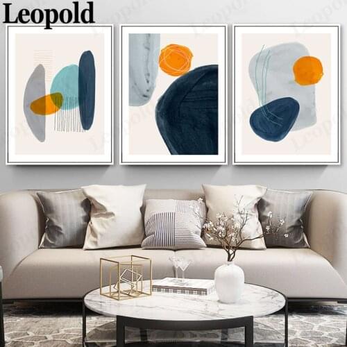 Nordic Color Geometric Abstract Canvas Poster Scandinavian Style Color Combination Picture Wall Art Living Room Decoration