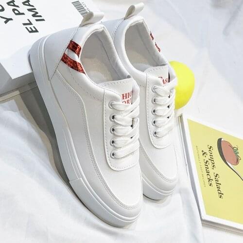New 2020 Spring Womens White Flat Shoes Fashion Sneakers Casual Shoes Womens Lace-up Shoes Walking Shoes Flat Shoes U13-57