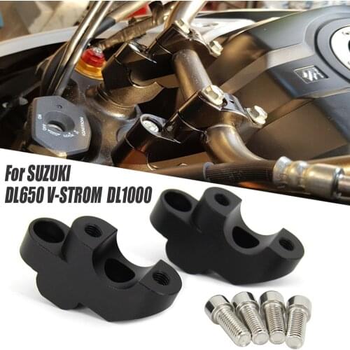New VSTROM 2pcs 7/8 "22mm Motorcycle CNC Aluminum Handlebar Riser Clamp Mount Taper For Suzuki DL650 V-STROM DL 650 DL1000