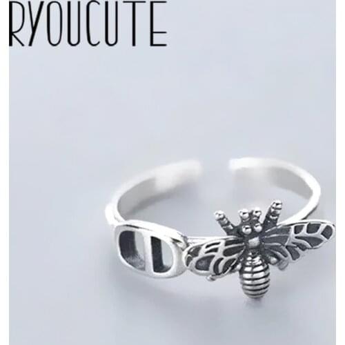 New Gothic Men Open Adjustable Size Bee Rings for Women Wedding Ring Jewelry Valentines Day GIFT 2021