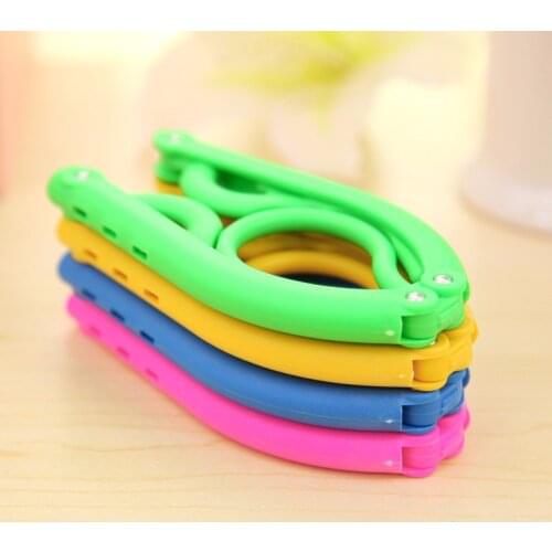 Portable Travel Hanger Non-Slip Plastic Foldable Cloth Rack Drying Clothespin Trouser Coat Towel Socks Storage Closet Organizer