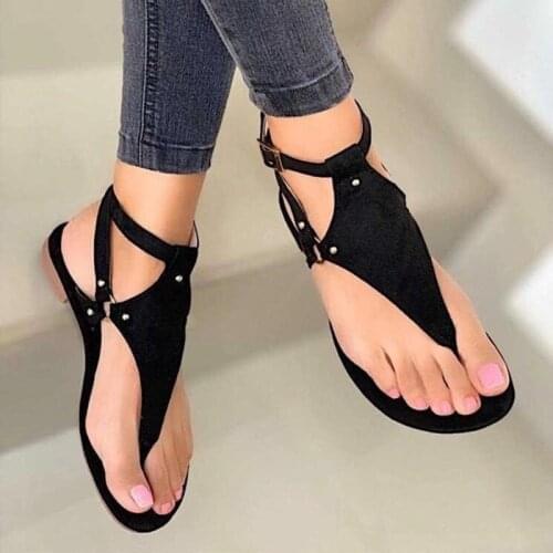 New Summer Women Sandals Retro Beach Sandals Anti-Slip Casual Ladies Sandals Leather Stitching Buckle female Shoes