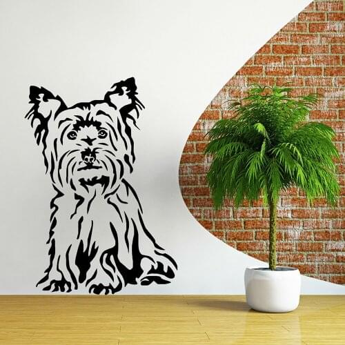 Creative Terrier Dog Wall Decals Nursery Kids Room Art Adornment Vinyl Wall Sticker Canine Animal Themed Store Home Decor Y942