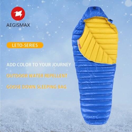 AEGISMAX LETO Series Down Mummy Ultralight Baffle Design White Goose Spring Autumn Splicing Lengthened Camping Sleeping Bag