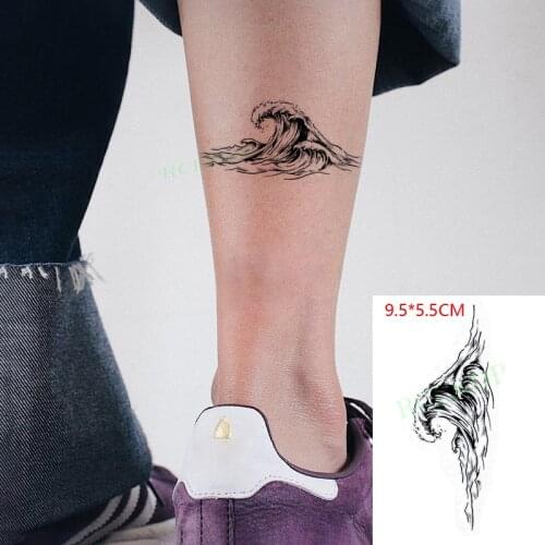 Waterproof Temporary Tattoo Sticker Sea wave spray seaside refreshing The body art Flash Tatoo Fake Tatto for Woman Men