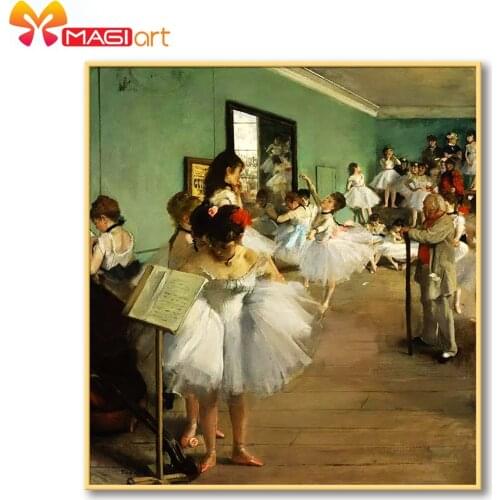 Cross stitch kits Embroidery needlework sets 11CT water soluble canvas patterns 14CT Full portrait Ballet dance-NCMP110